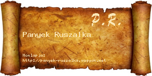 Panyek Ruszalka névjegykártya
